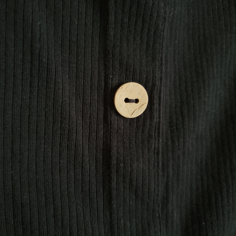 Little Black Dress Ribbed Bodycon Faux Button Down - Picture 4 of 9